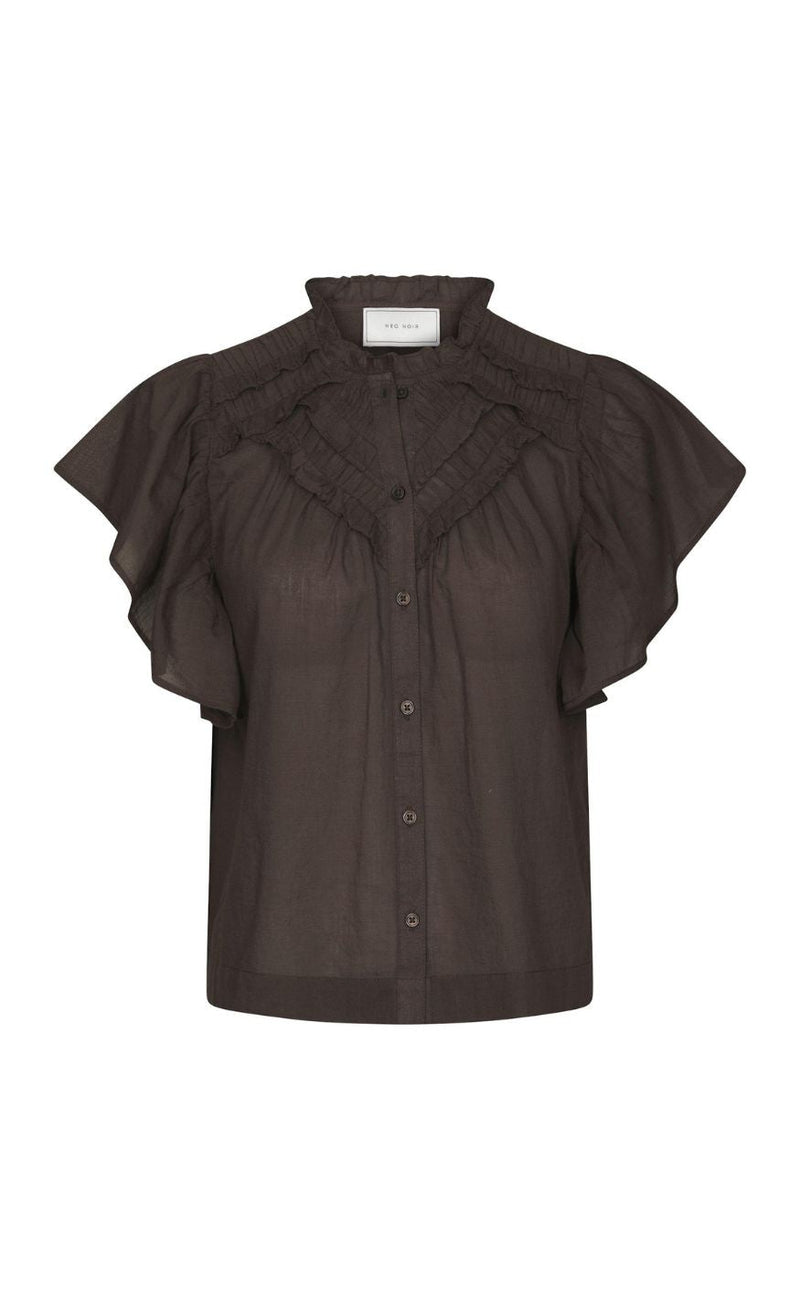 Neo Noir Topp - Vinsa S Voile - Dark Brown