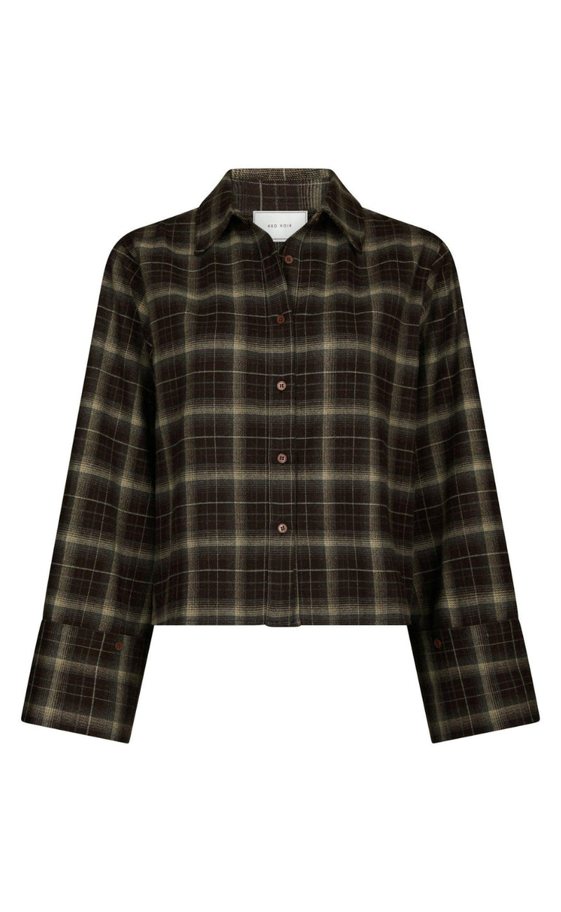 Neo Noir Skjorte - Jaylin Flannel Check - Dark Brown