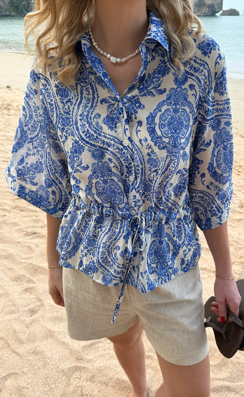 INA Copenhagen Skjorte - Liana - Blue Paisley