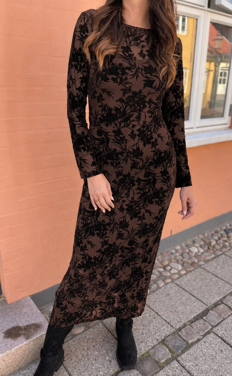 Say INA Copenhagen Kjole - Rie Mesh - Brown Flower
