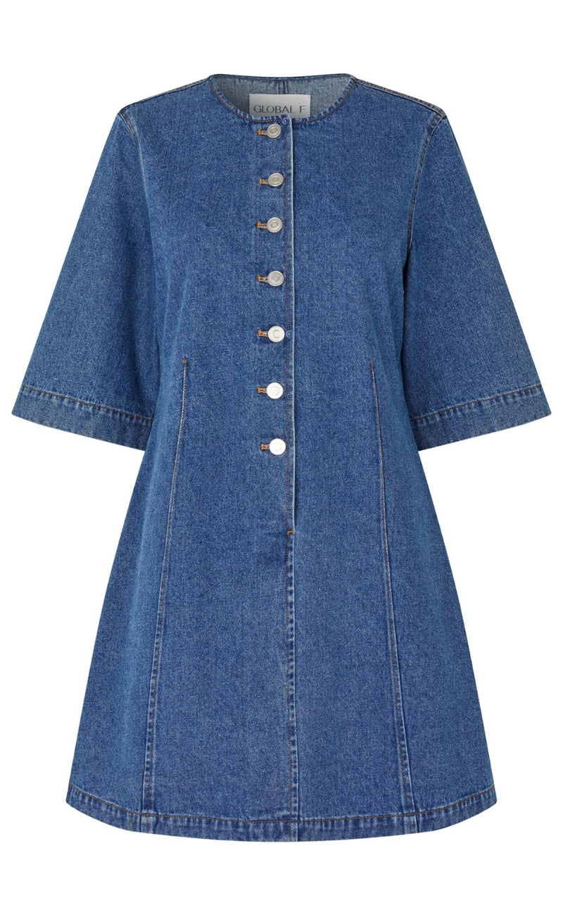Global Funk Kjole - Nenaya-G - Vintage Blue Wash