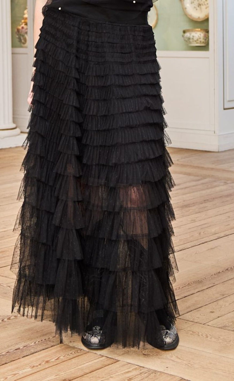 Black Colour Skjørt - Angelina Mesh - Black