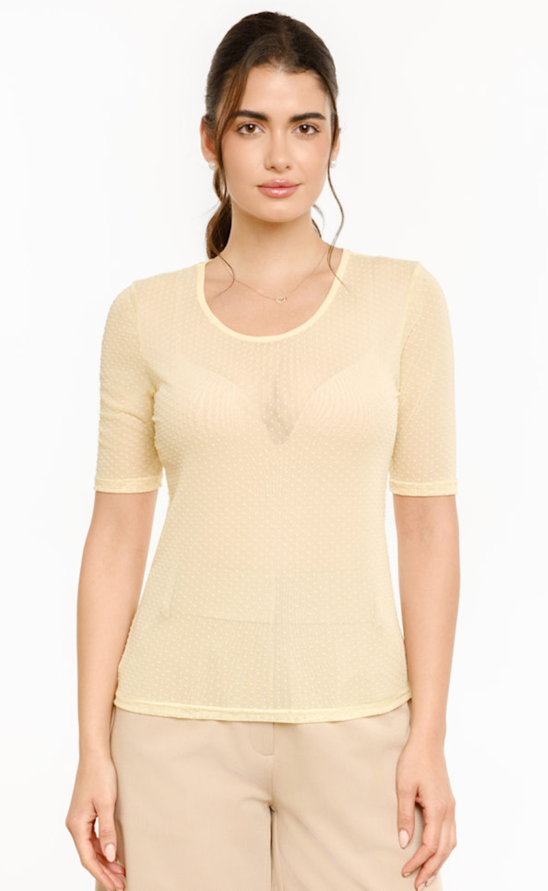 Liberté T-shirt - Mesh Dot - Yellow