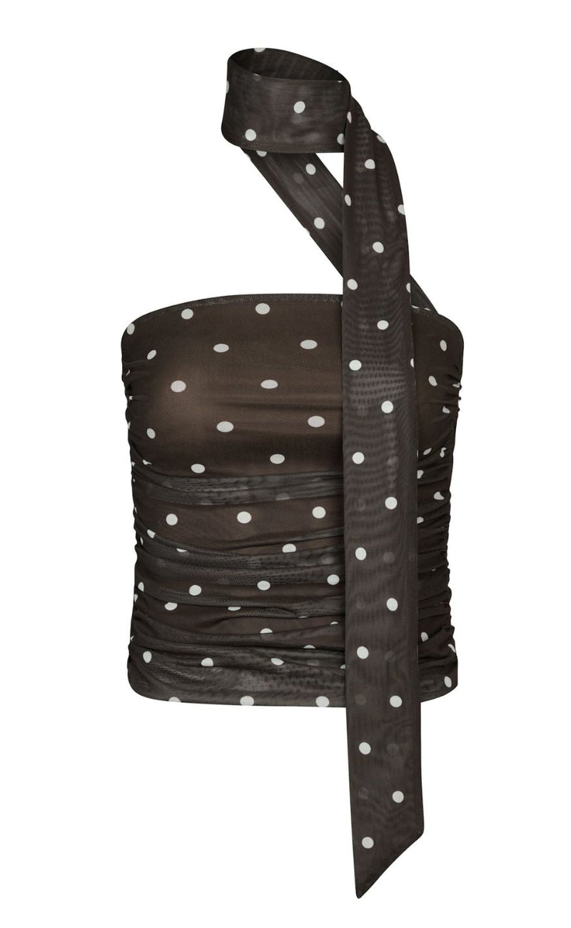 Neo Noir Topp - Torinti Mesh Dot - Brown
