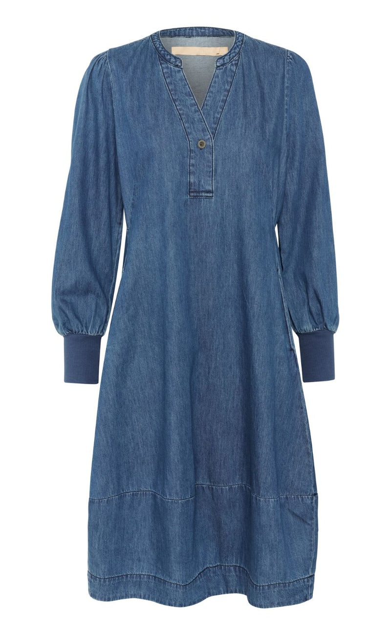 Culture Kjole - Allura Arpa Rib - Dark Blue Wash