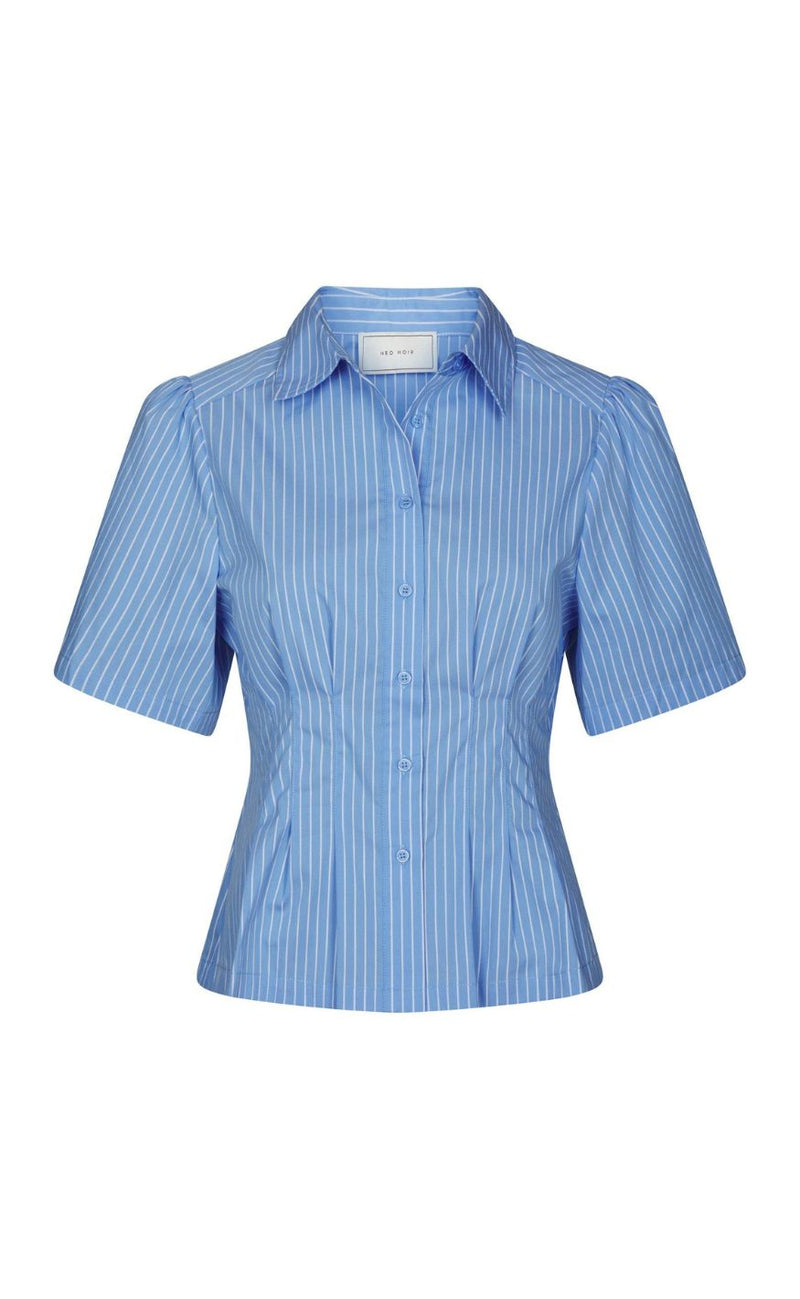 Neo Noir Skjorte - Balara Stripe Poplin - Light Blue