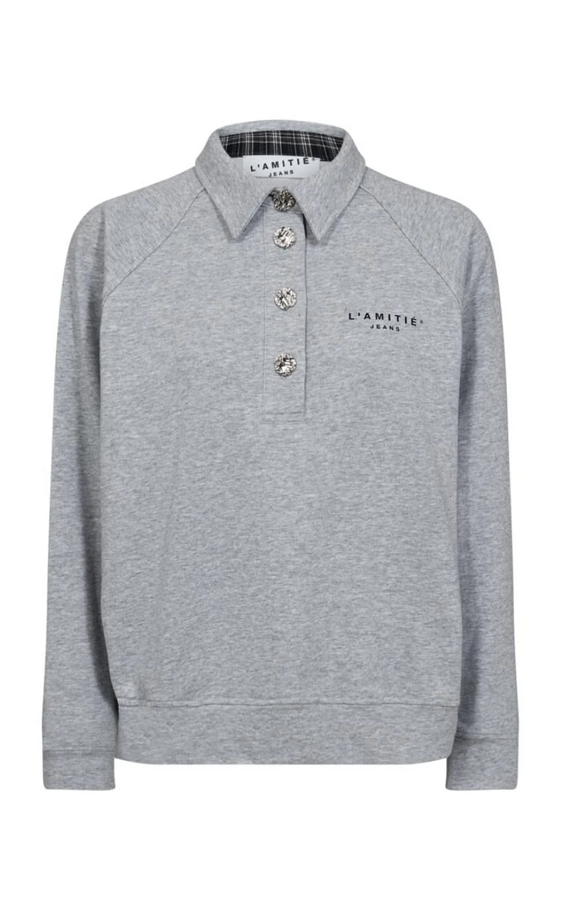 Haute L'Amitié Genser - Polo Logo - Grey Melange