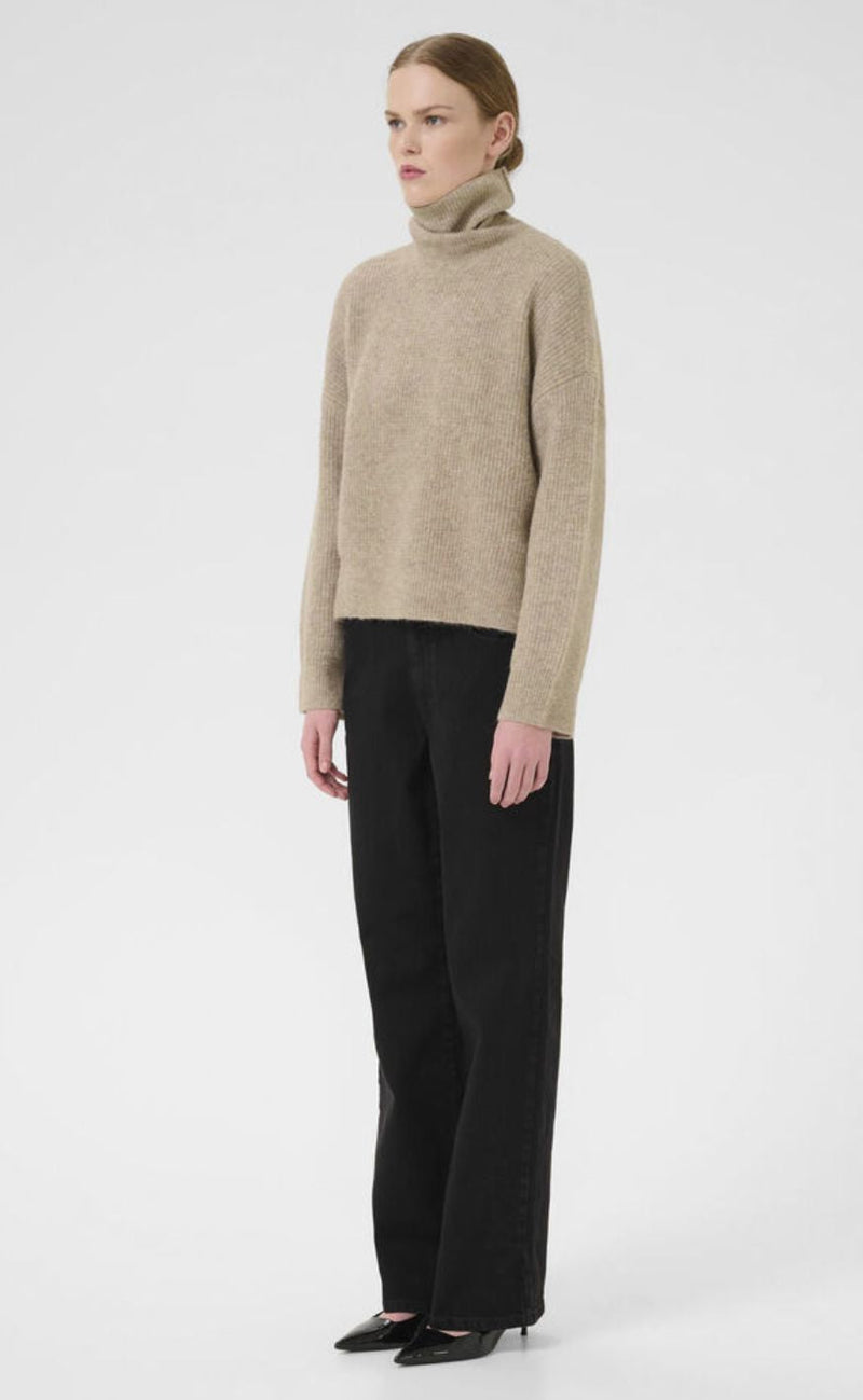 Gestuz Stik - Alpha Rollneck - Warm Sand Melange