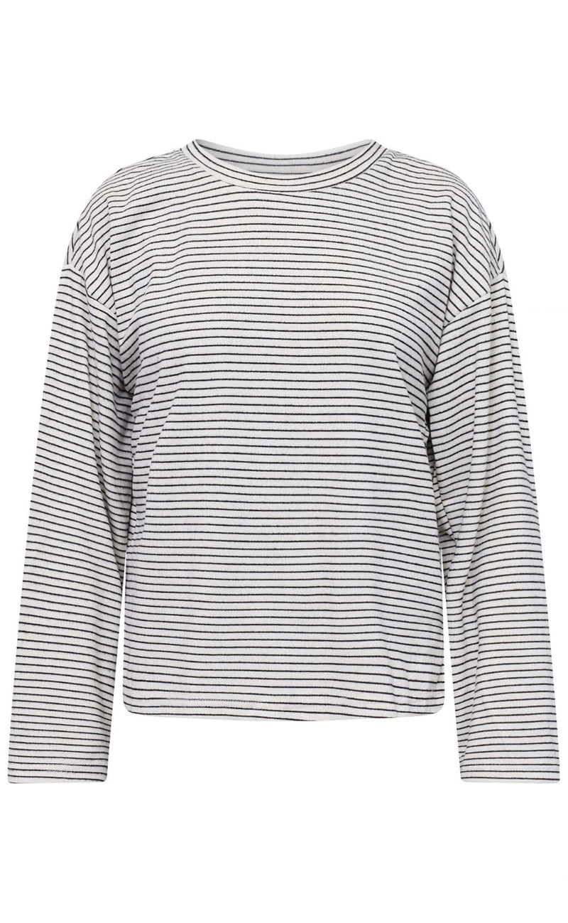 Sisters Point Bluse - VALTE-LS - Fog/Black Stripe