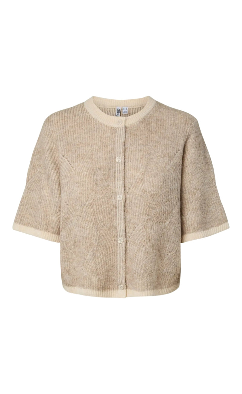 Pieces Cardigan - Jenna SS - Whitecap Gray Greige