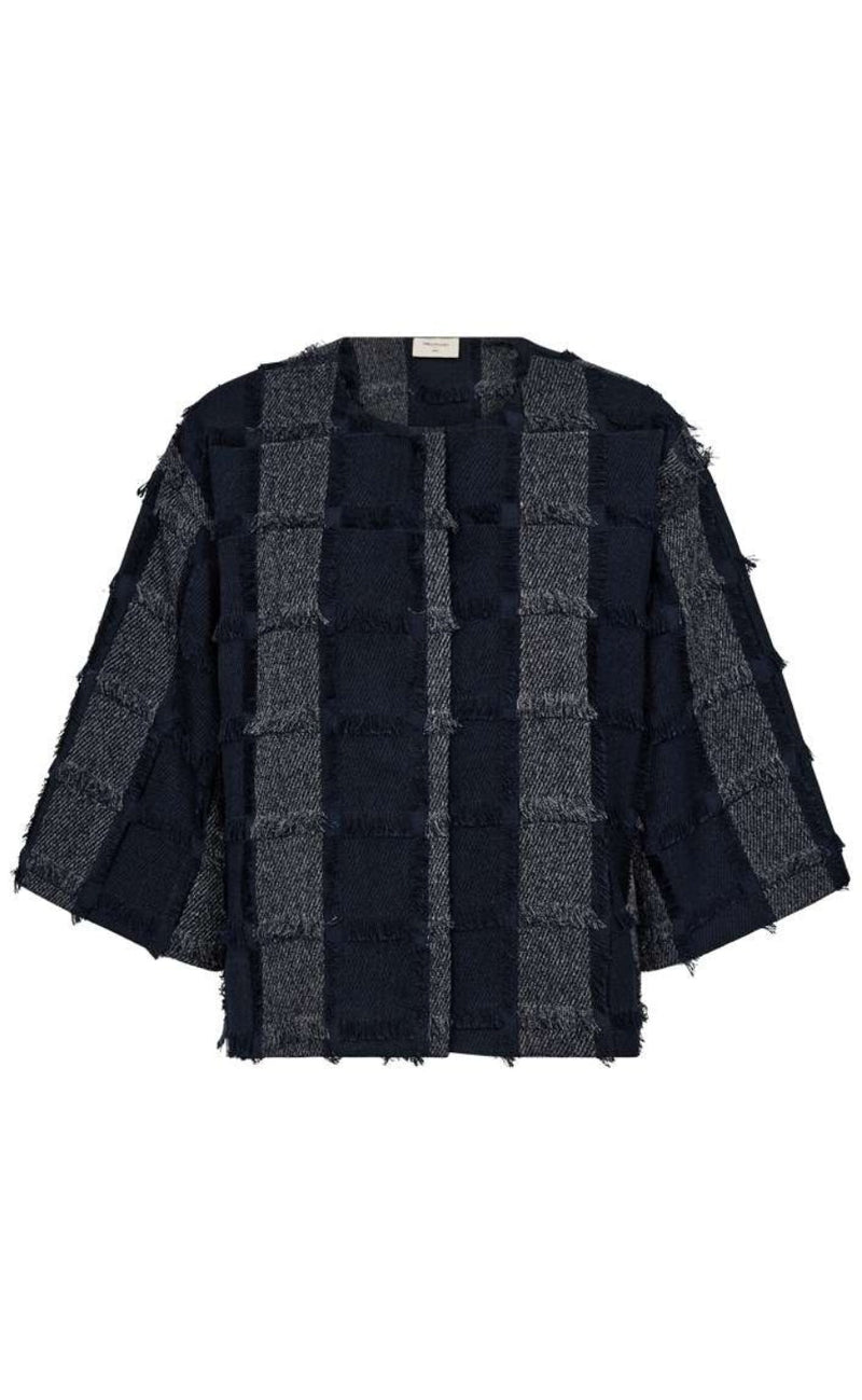 Freequent Jakke - Jolene - Navy Blazer w. Star Off-white