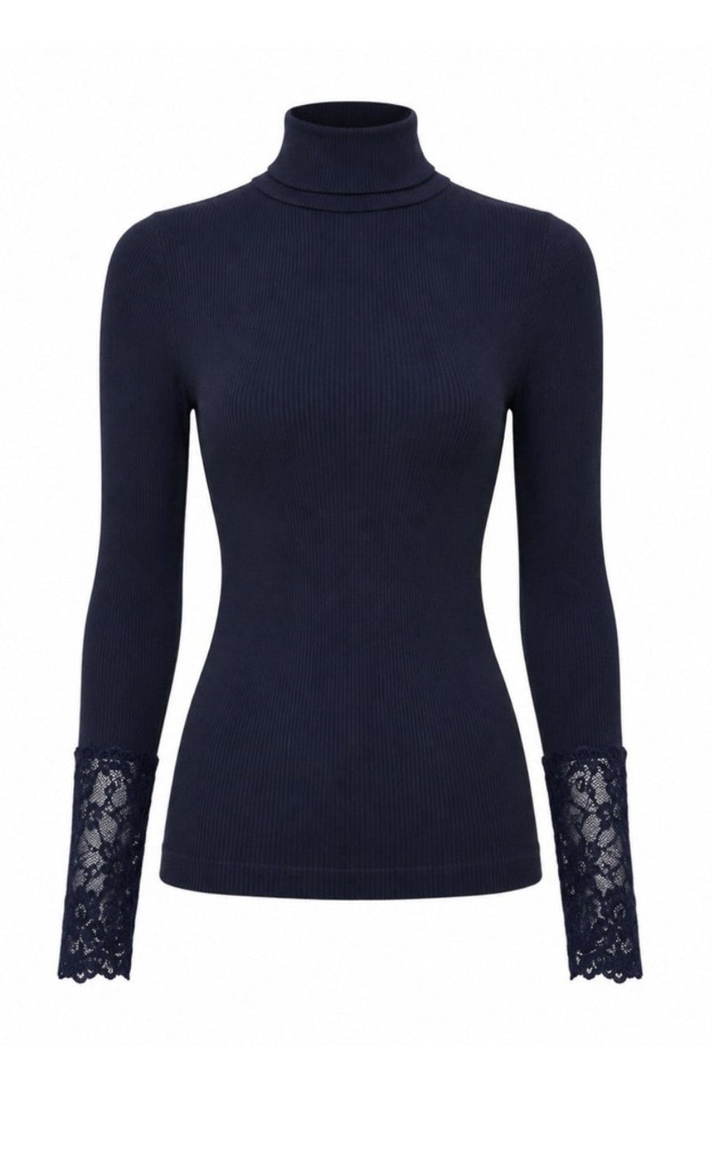 Tim & Simonsen Bluse - Maja Turtle Costina Lace - Blu