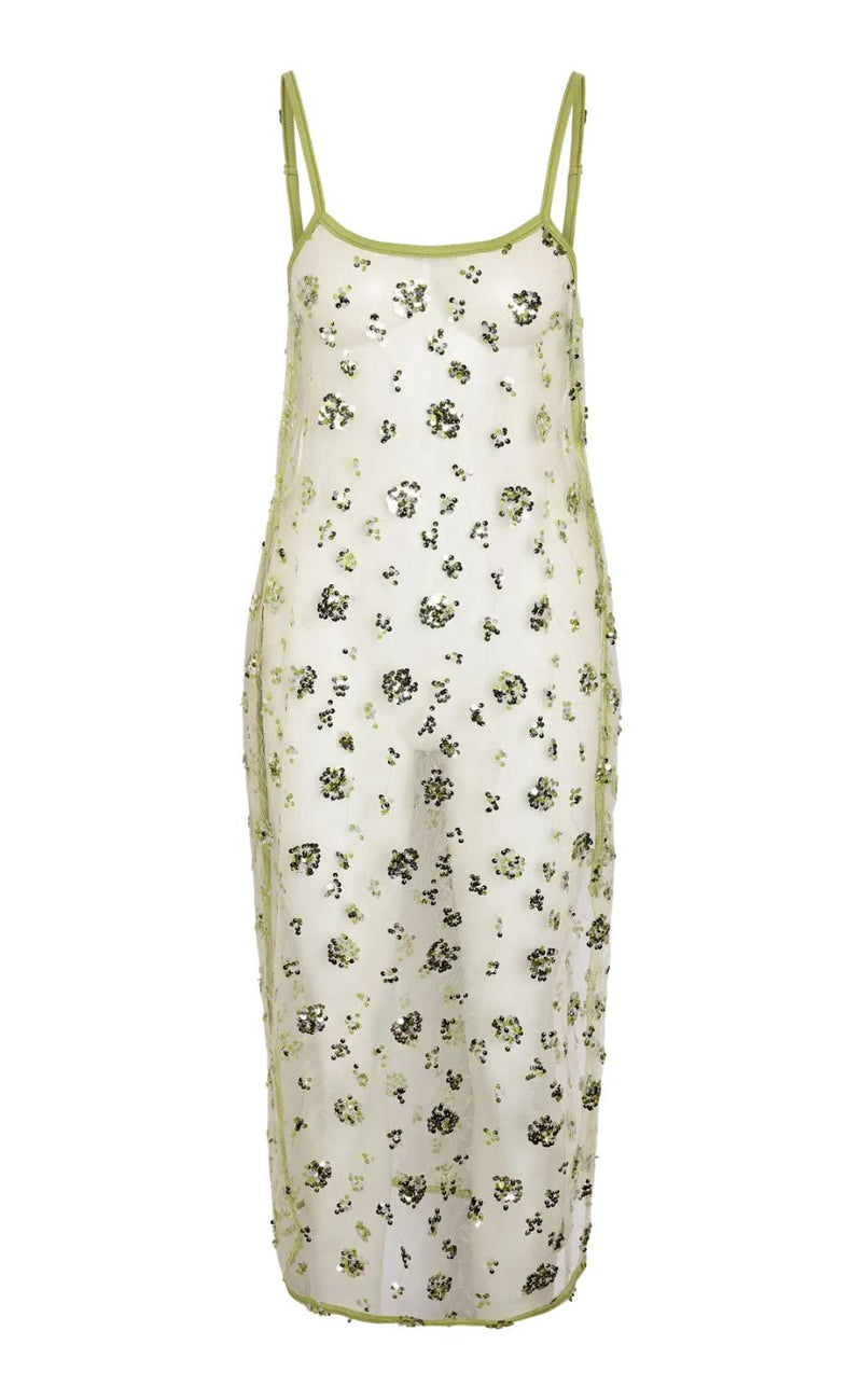 Noisy May Kjole - Zigga S/l Sequin Mesh - Daiquiri Green