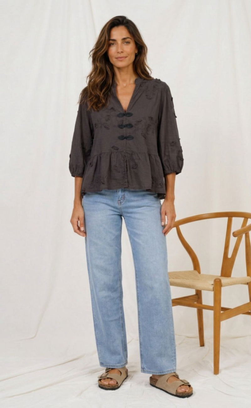 Marta Du Chateau Bluse - Safiya - Castagno