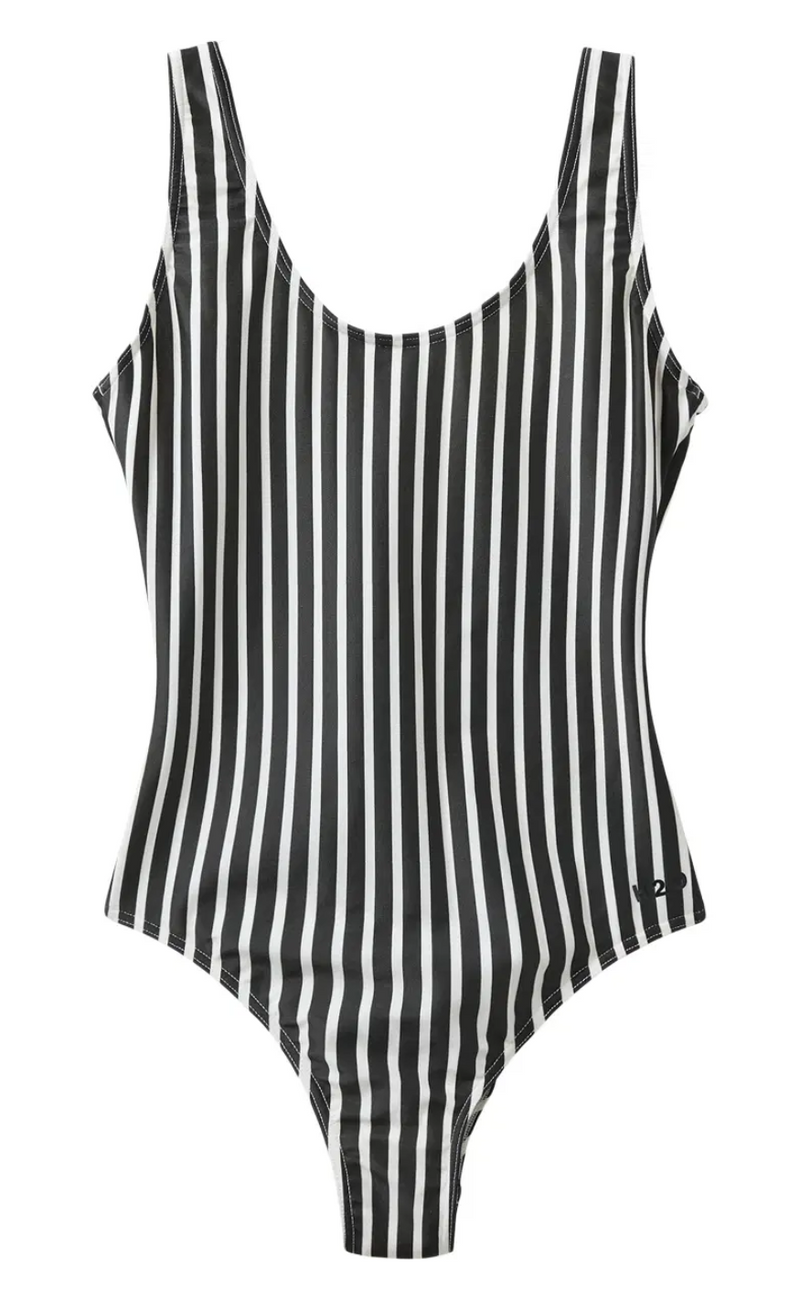 H2O Badedrakt - Stripe Swim - Black