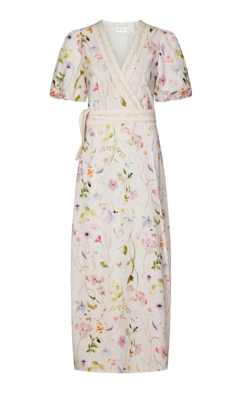 Neo Noir Kjole - Clarine Flower - Off White