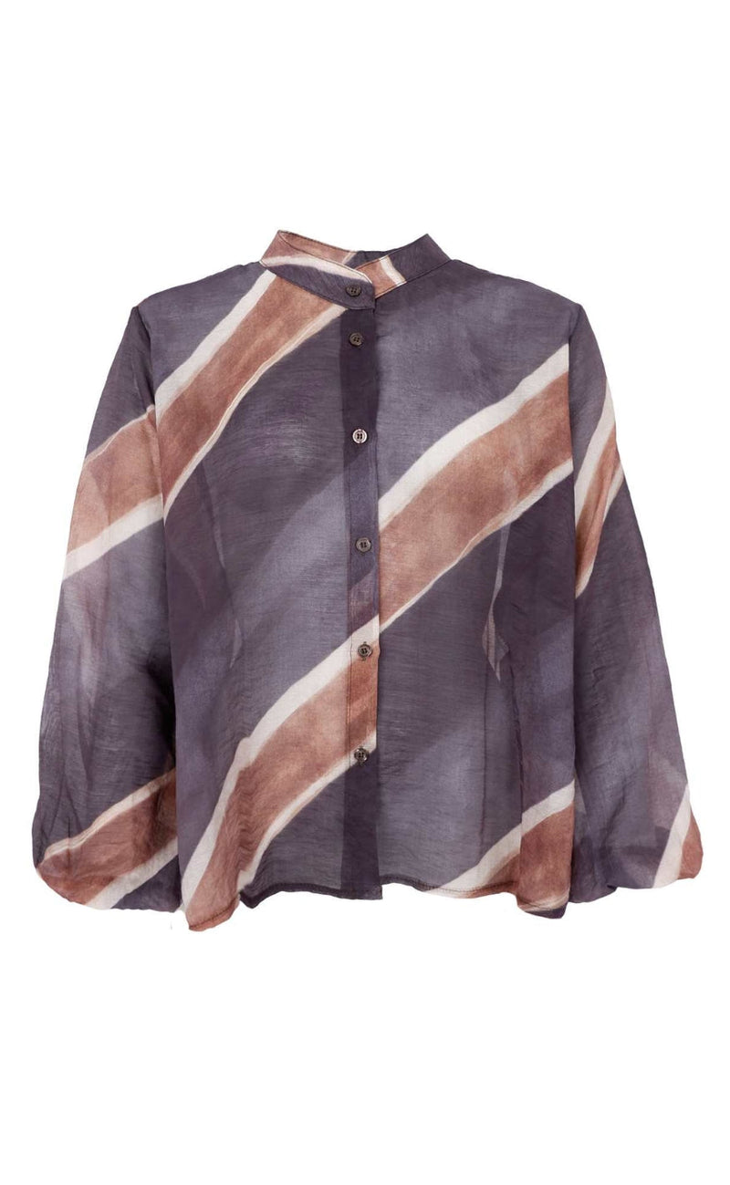 Black Colour Skjorte - Charlotte - Dk. Grey Stripe