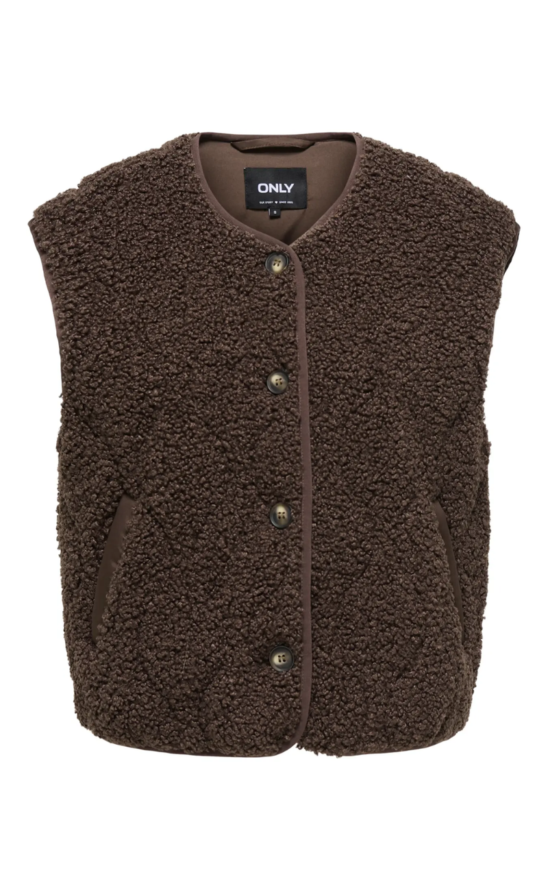 Only Vest - Ines Teddy CC OTW - Chocolate Martini