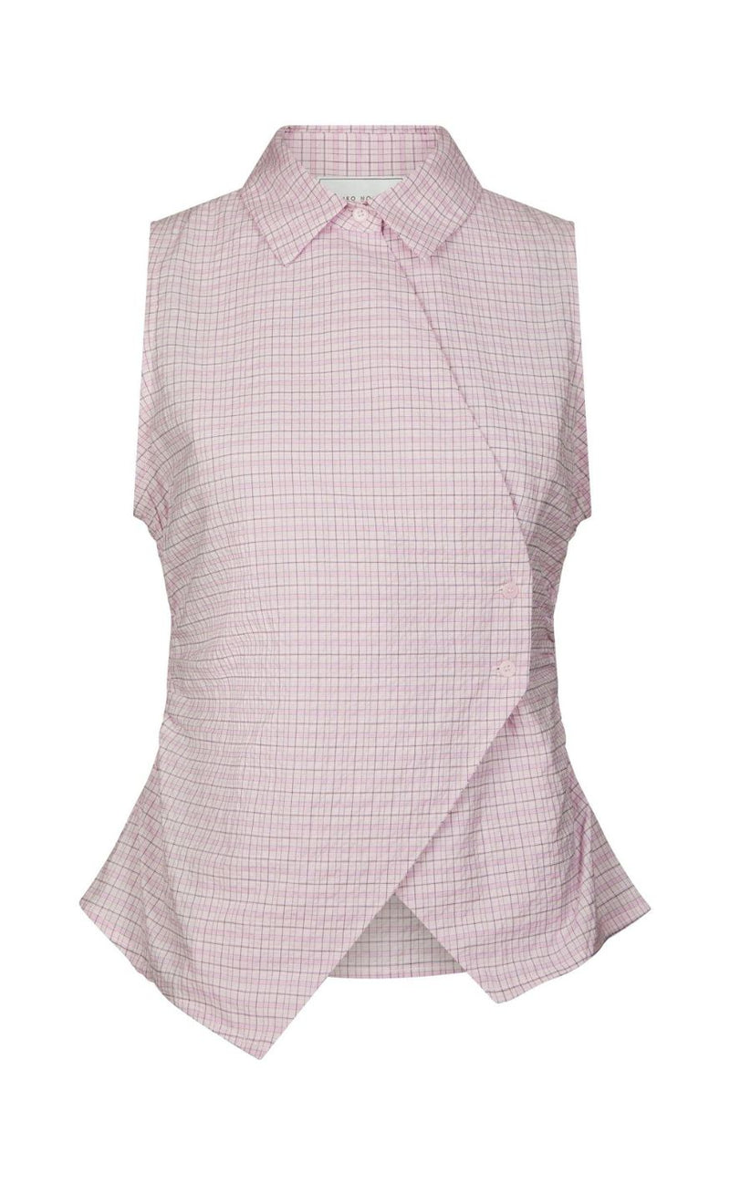 Neo Noir Topp - Celest Check - Light Pink