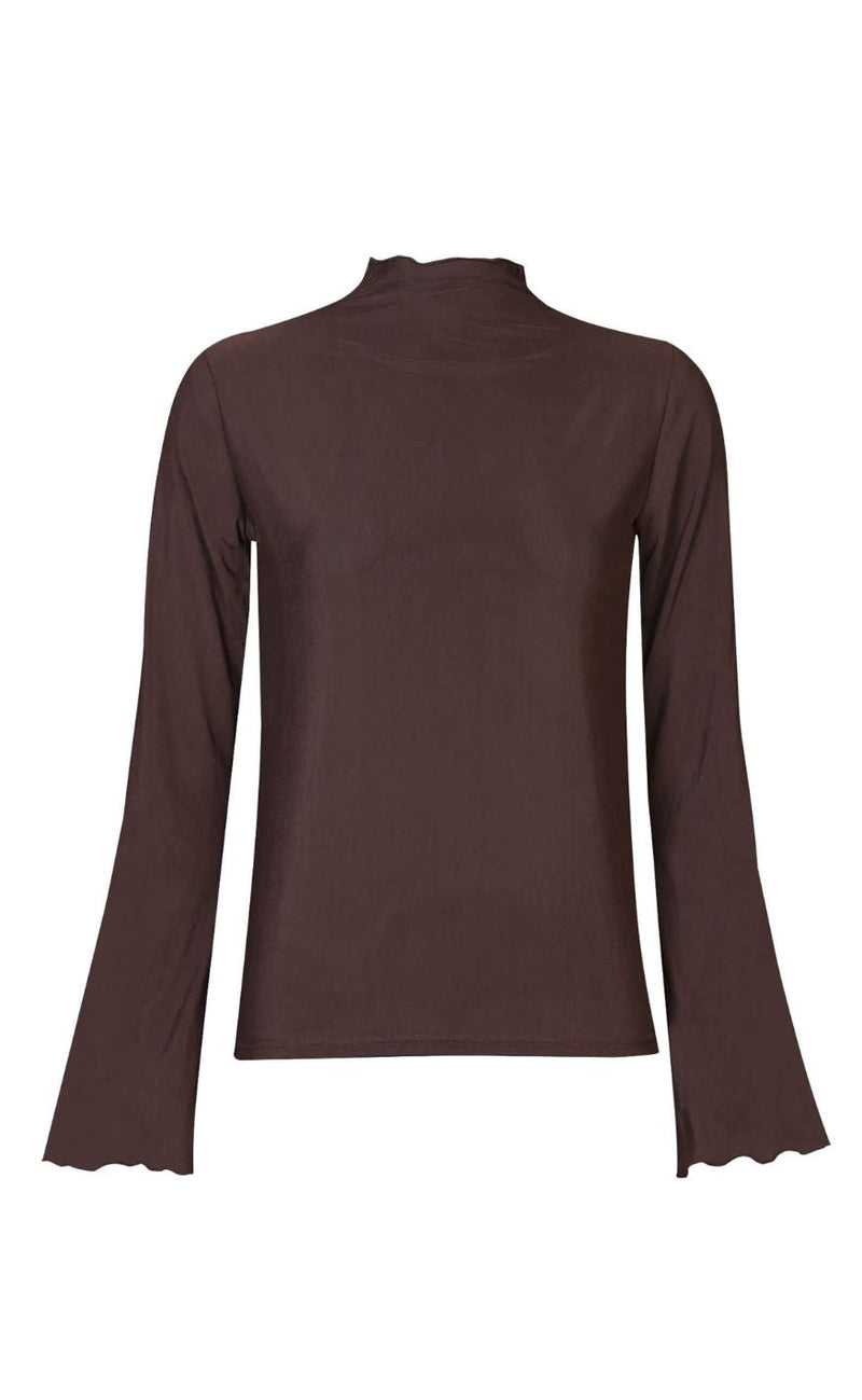 Liberte Bluse - Mesh Trompet - Dark Brown