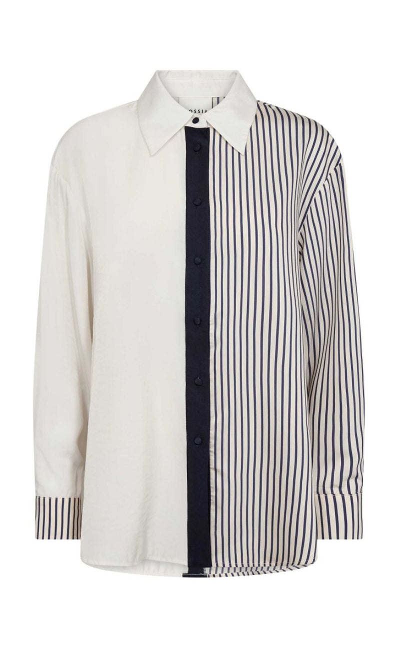 Gossia Skjorte - Cecile - Navy Creme Stripes