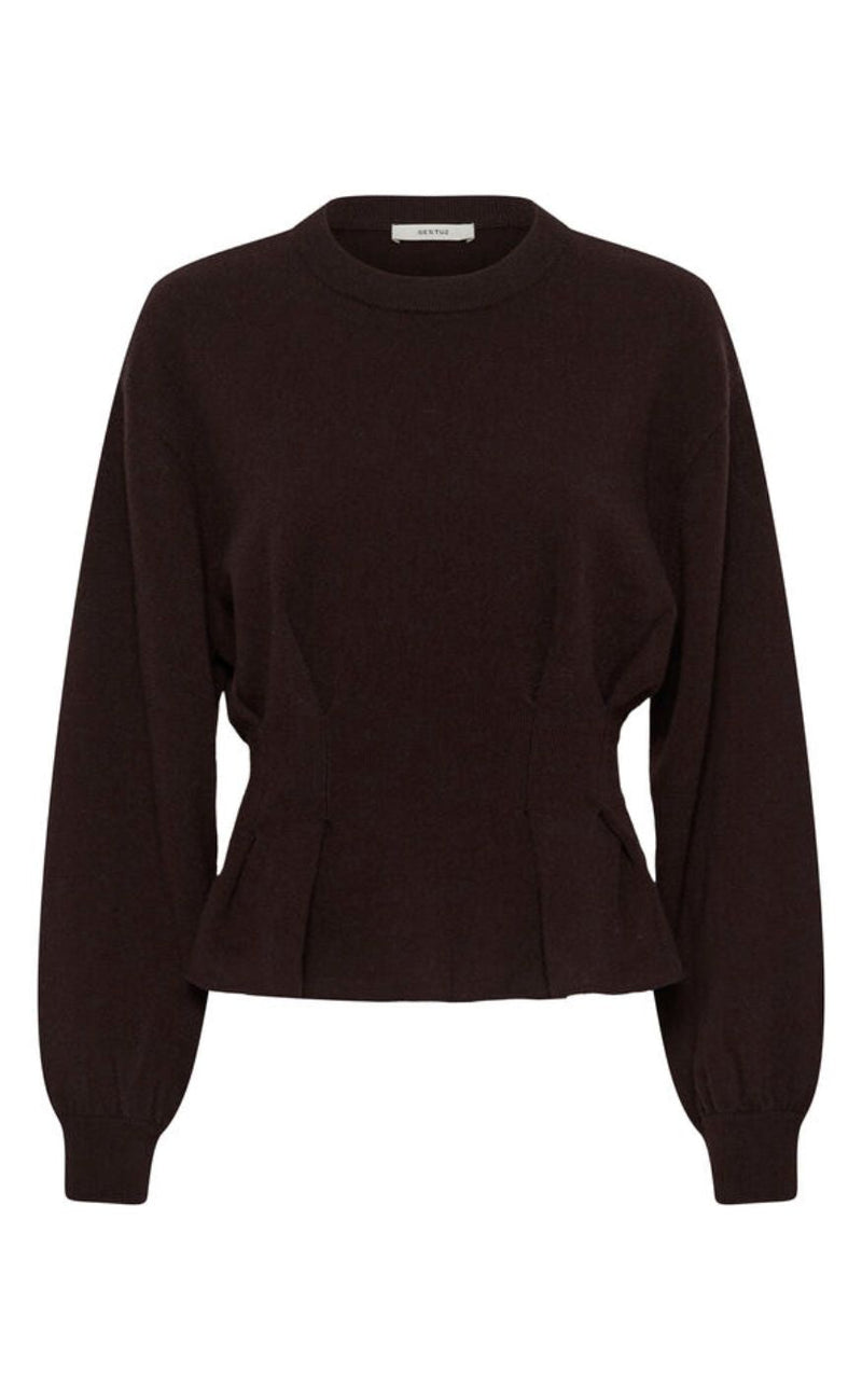 Gestuz Pullover - Manzi Waist - Ganache