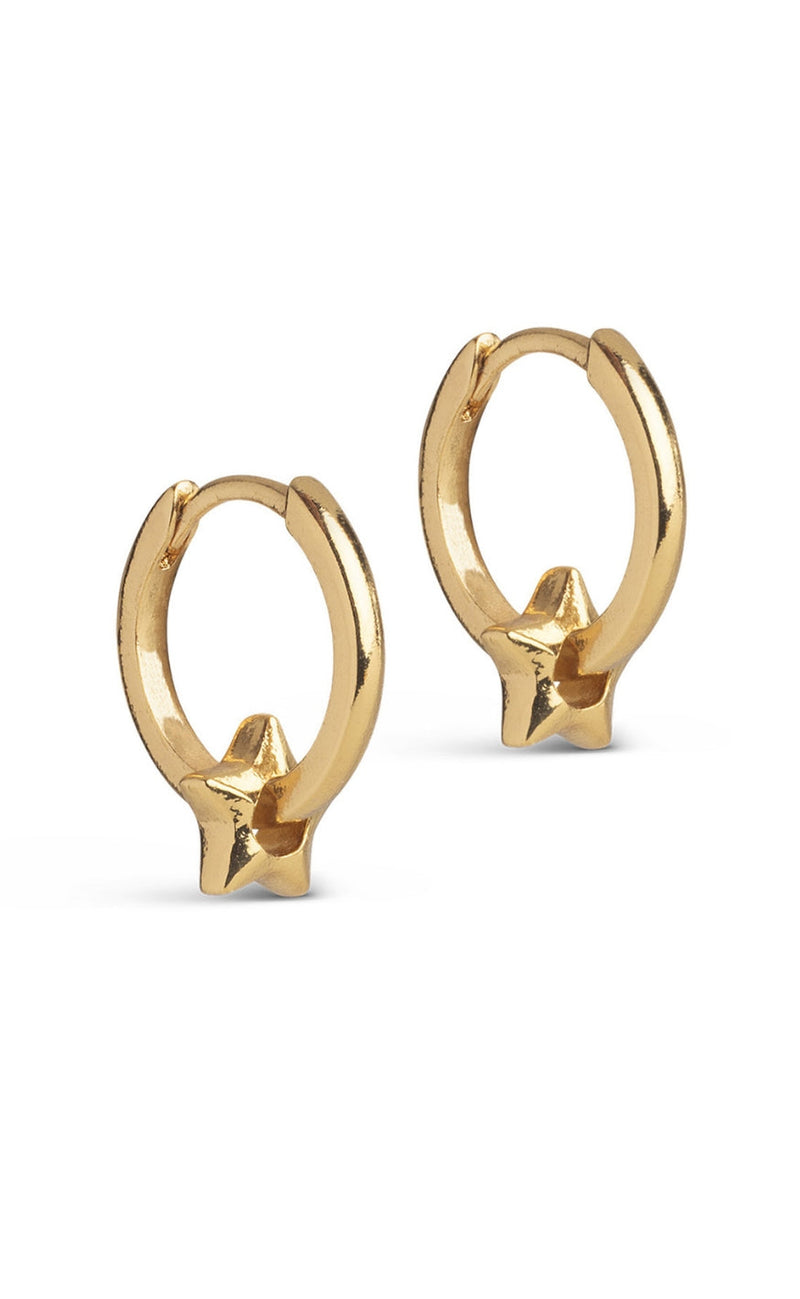 ENAMEL Copenhagen Øreringer - Enamel Tokens Star Hoops - Solid