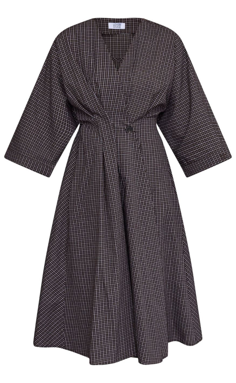 Love & Divine Kjole - Love1602-1 - Brown Check