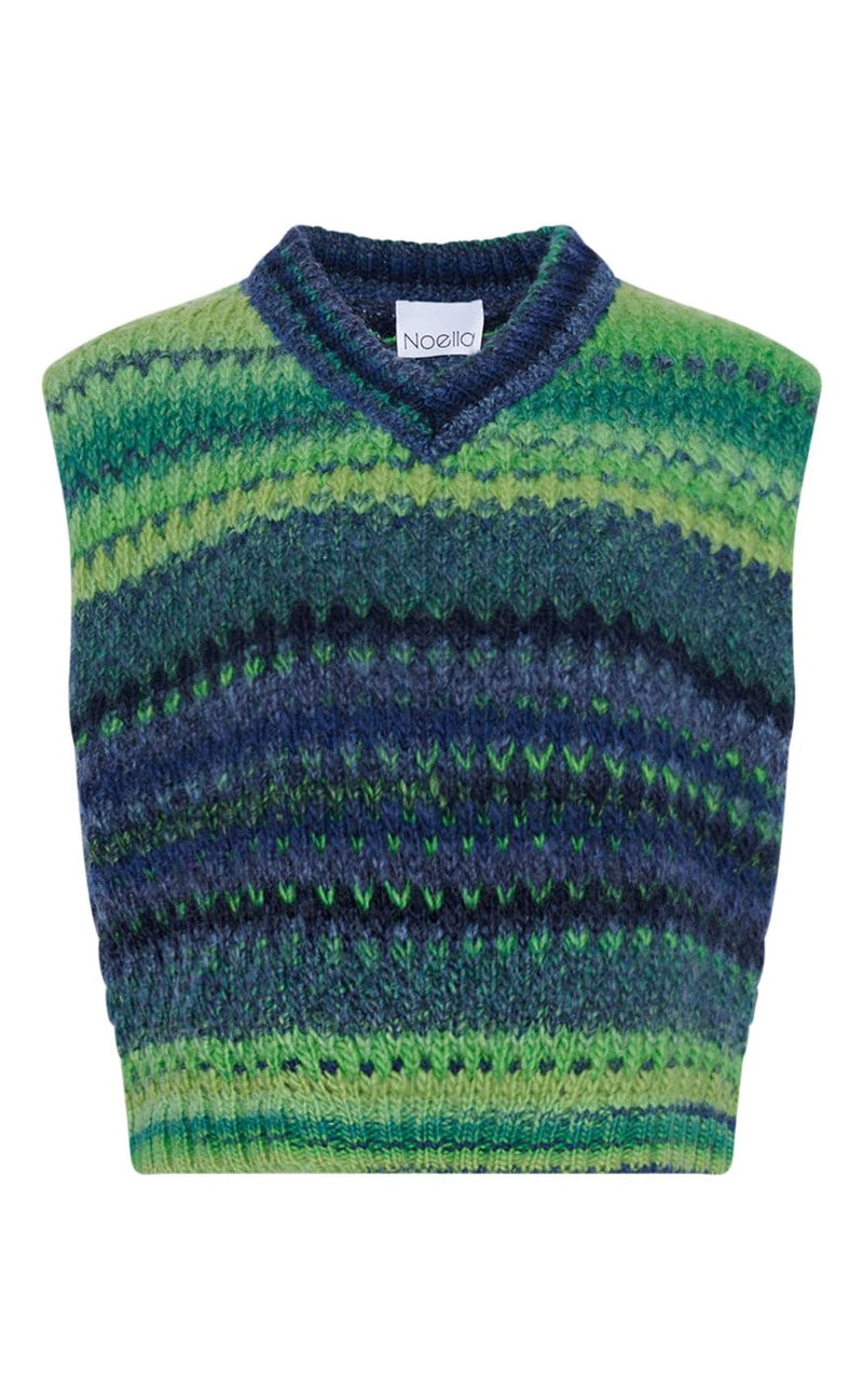 Noella Knit Vest - Gio - Green Mix