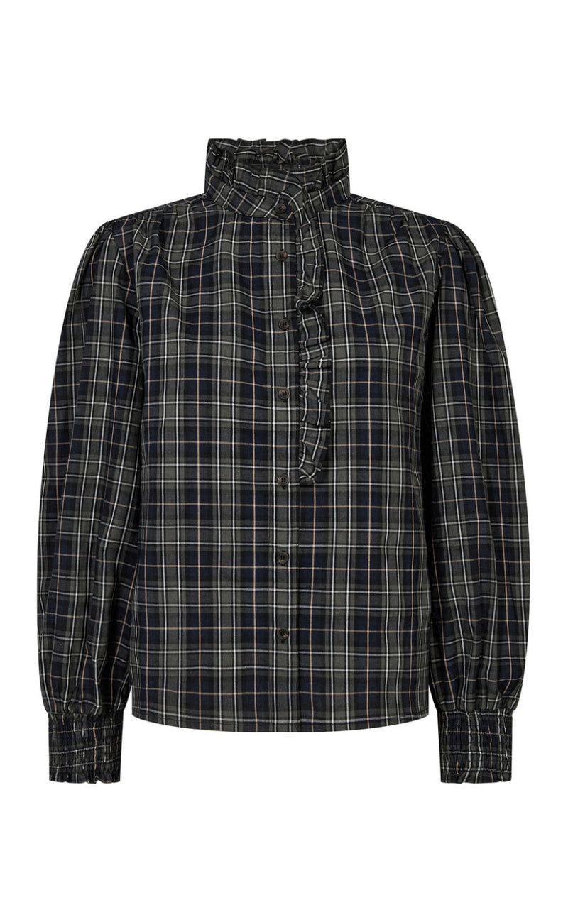 A-View Skjorte - Clova Check - Army/Black