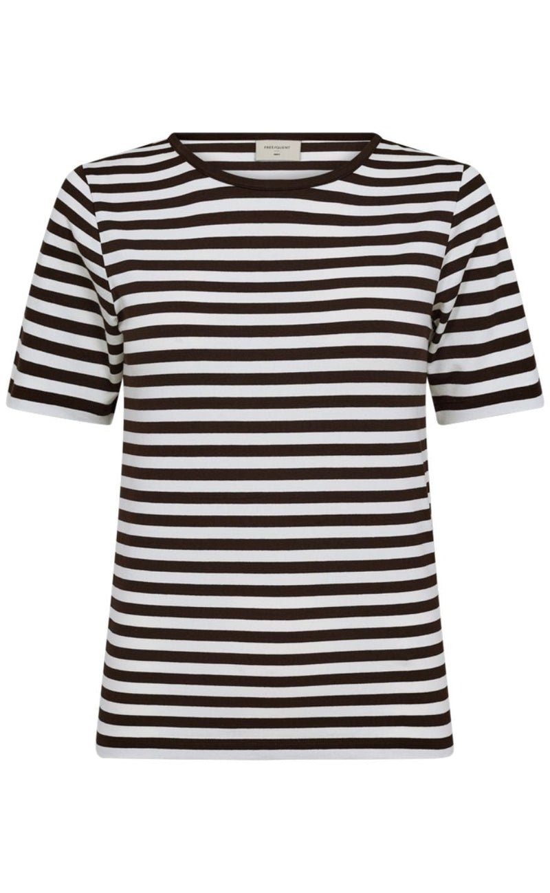 Freequent T-shirt - Liana - Coffee Bean w. Star Off-white