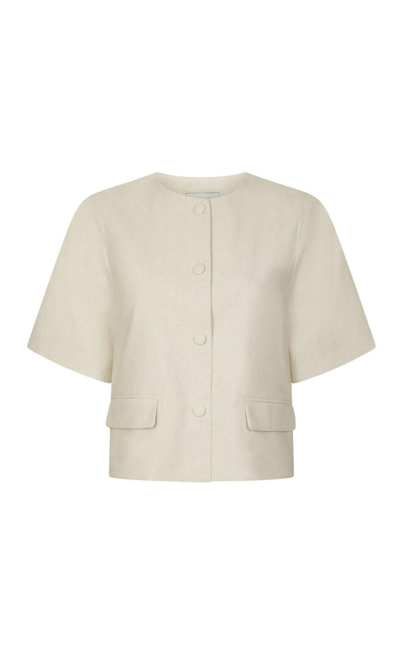 Neo Noir Bluse - Rory Linen - Creme