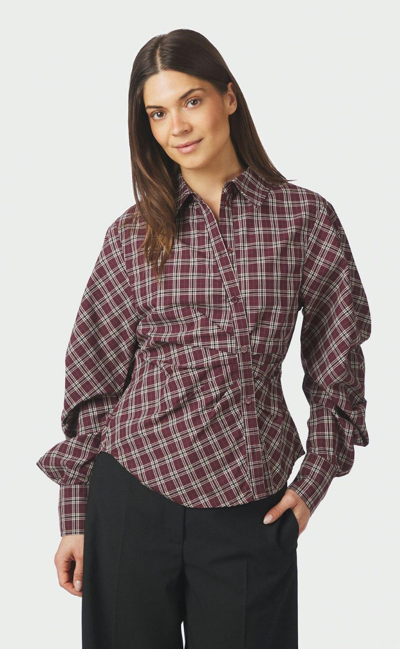 Neo Noir Skjorte - Neoella Medium Check - Plum
