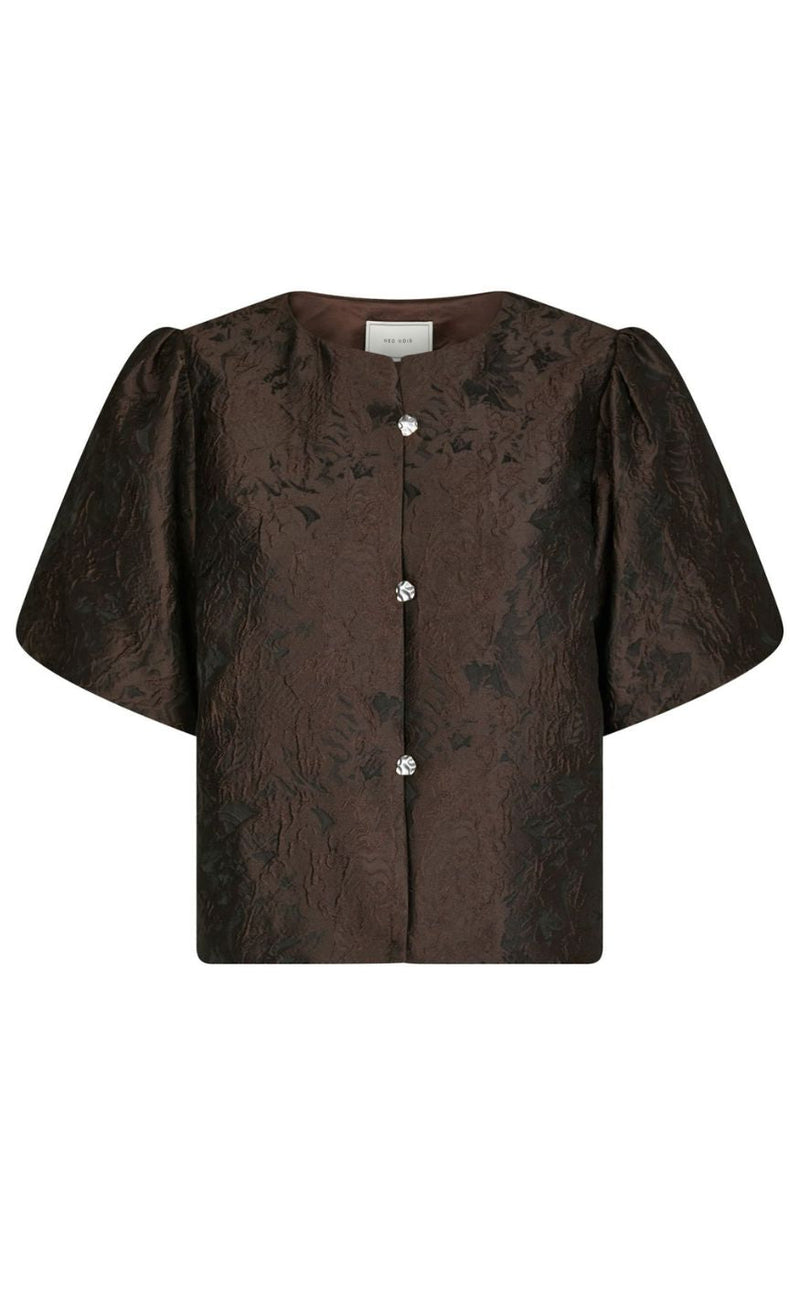 Neo Noir Bluse - Aisa Brocade - Darrk Brown