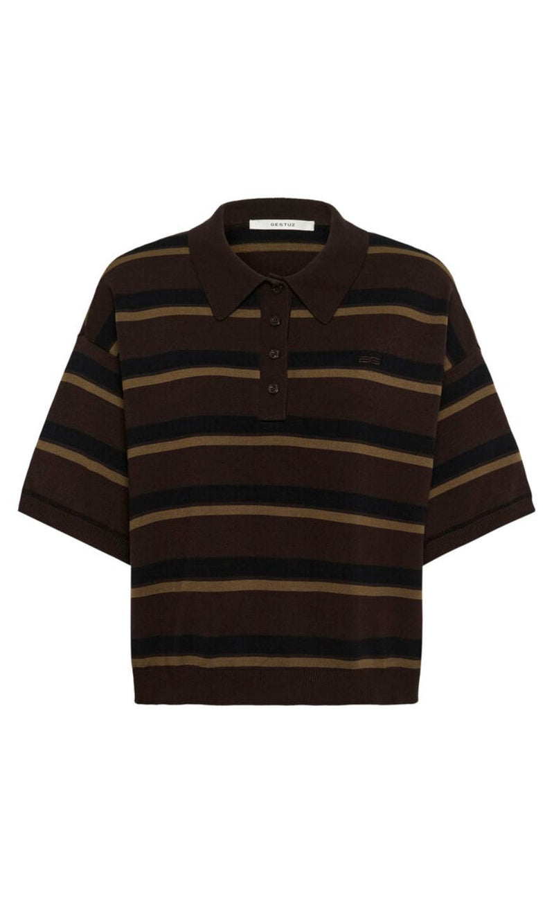 Gestuz Pullover - Taia SS - Mole/Black/Military Olive