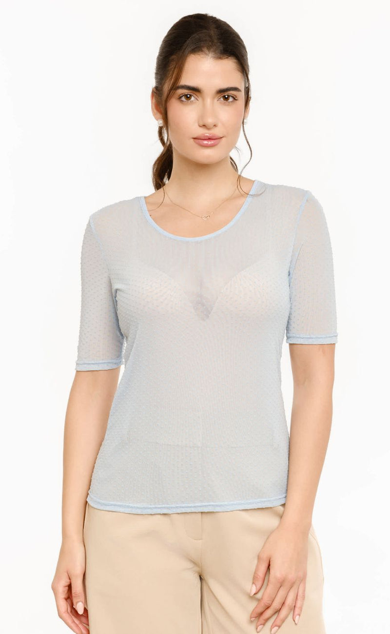 Liberté T-shirt - Mesh Dot - Light Blue