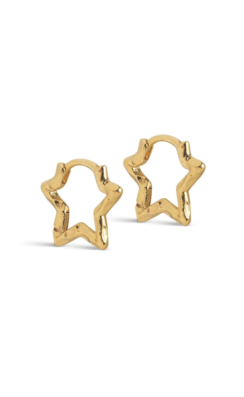 ENAMEL Copenhagen Øreringer - Organic Star Small Hoops - Gold Colour