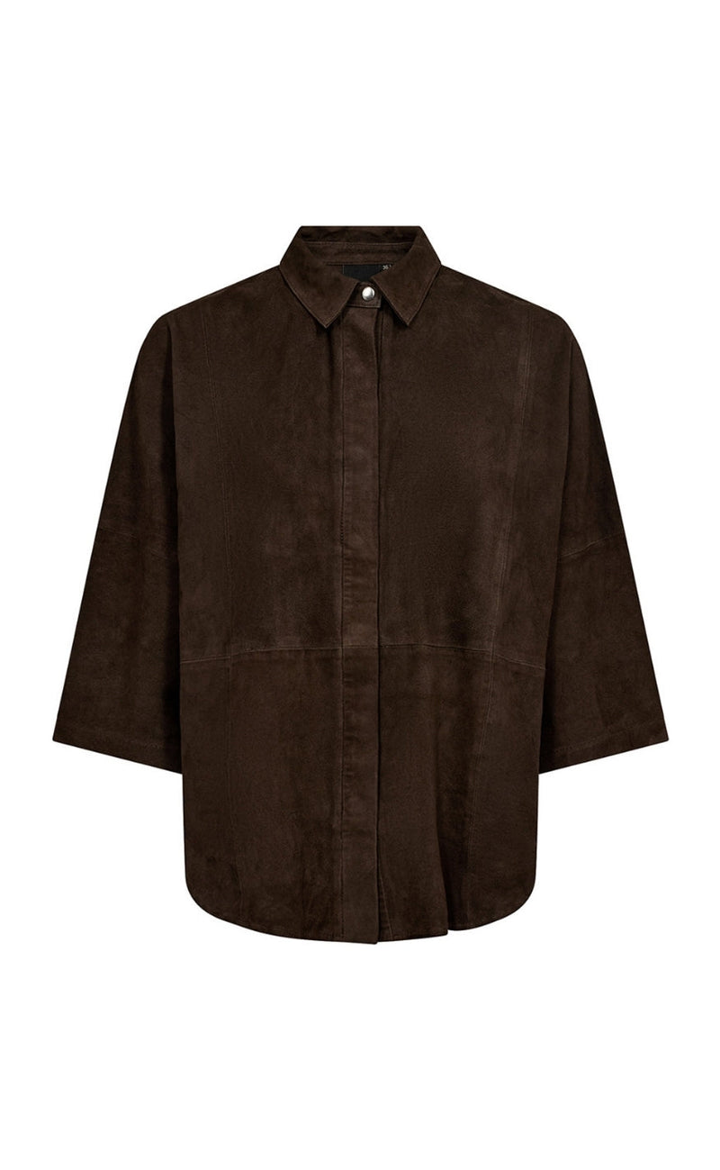 Depeche Skjorte - Tenna Suede - Dusty Brown