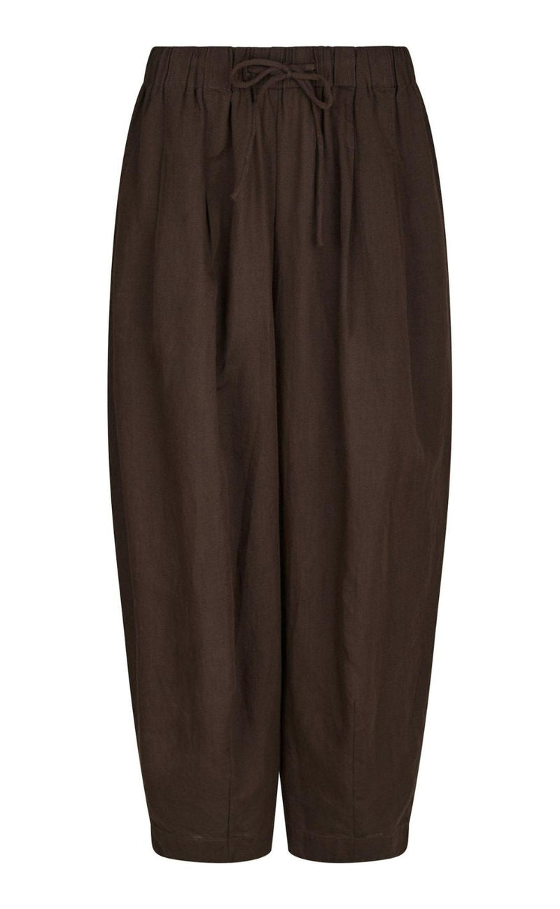 Neo Noir Bukser - Prina Linen - Dark Brown