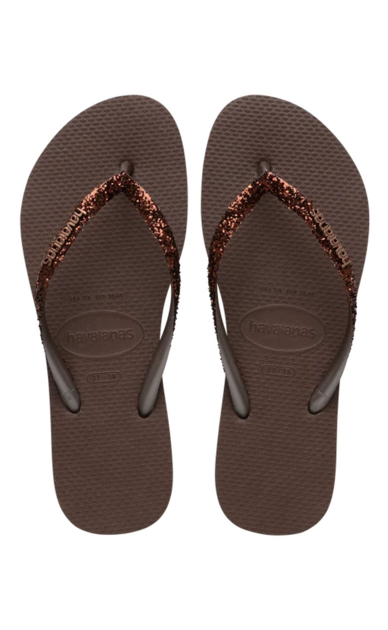 Havaianas Klipklapper / Sandal - Slim Glitter II - Dark Brown