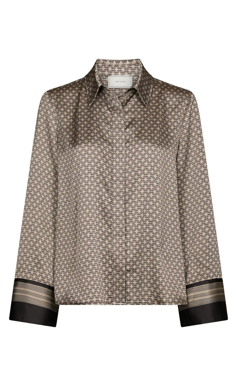 Neo Noir Skjorte - Mistan Pattern - Beige