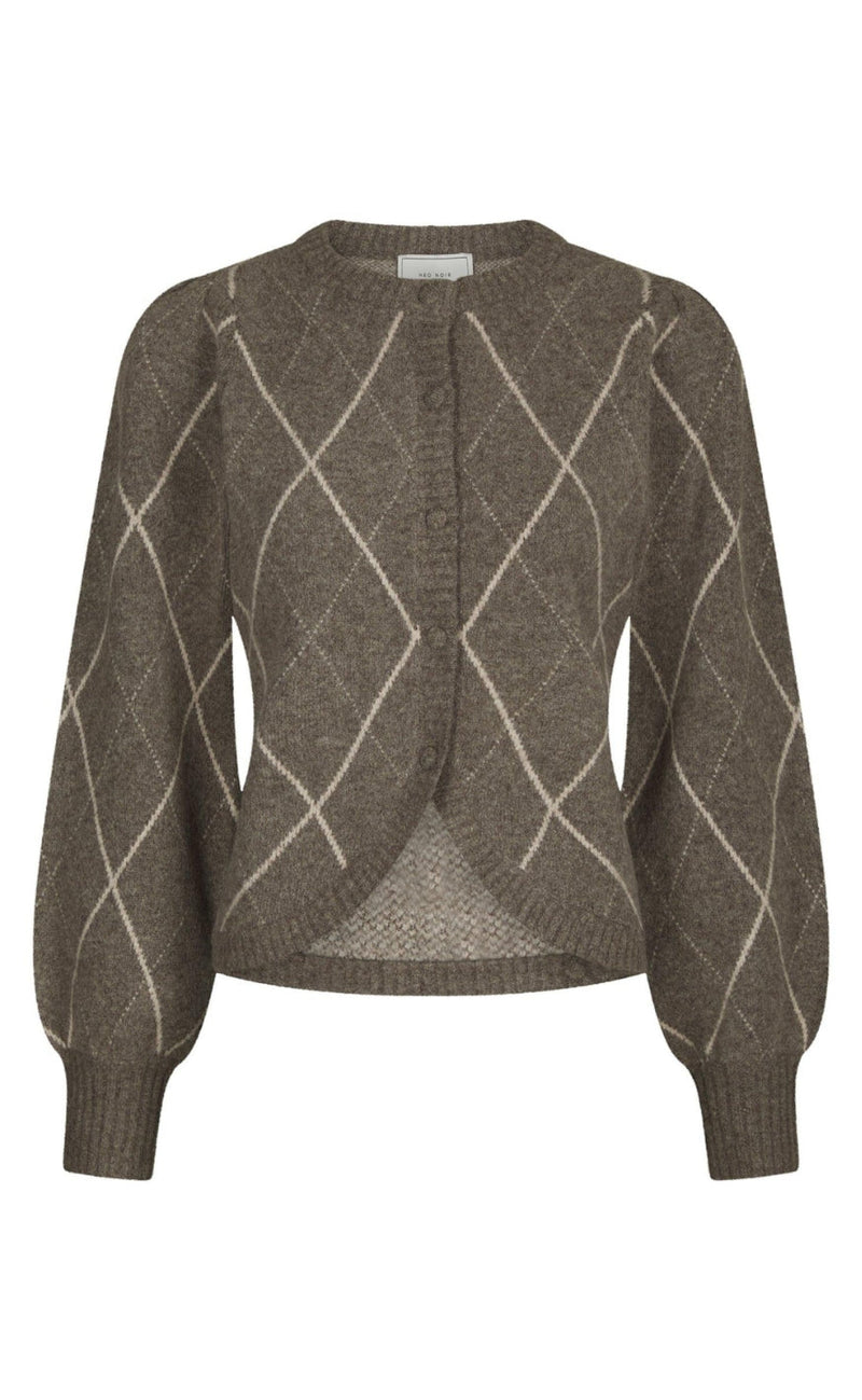 Neo Noir Cardigan - Koteas Check - Taupe