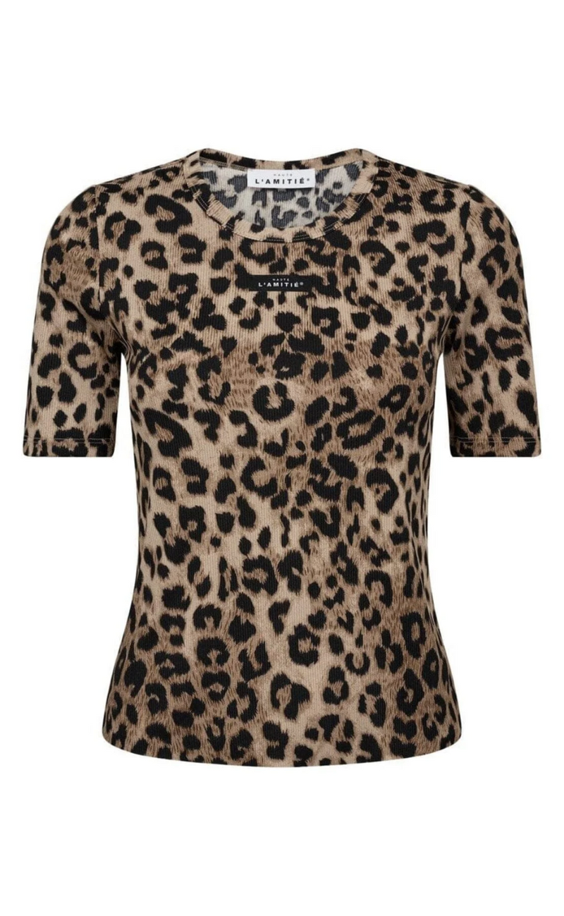 Haute L'Amitié T-Shirt - Leo Rib Badge - Leopard