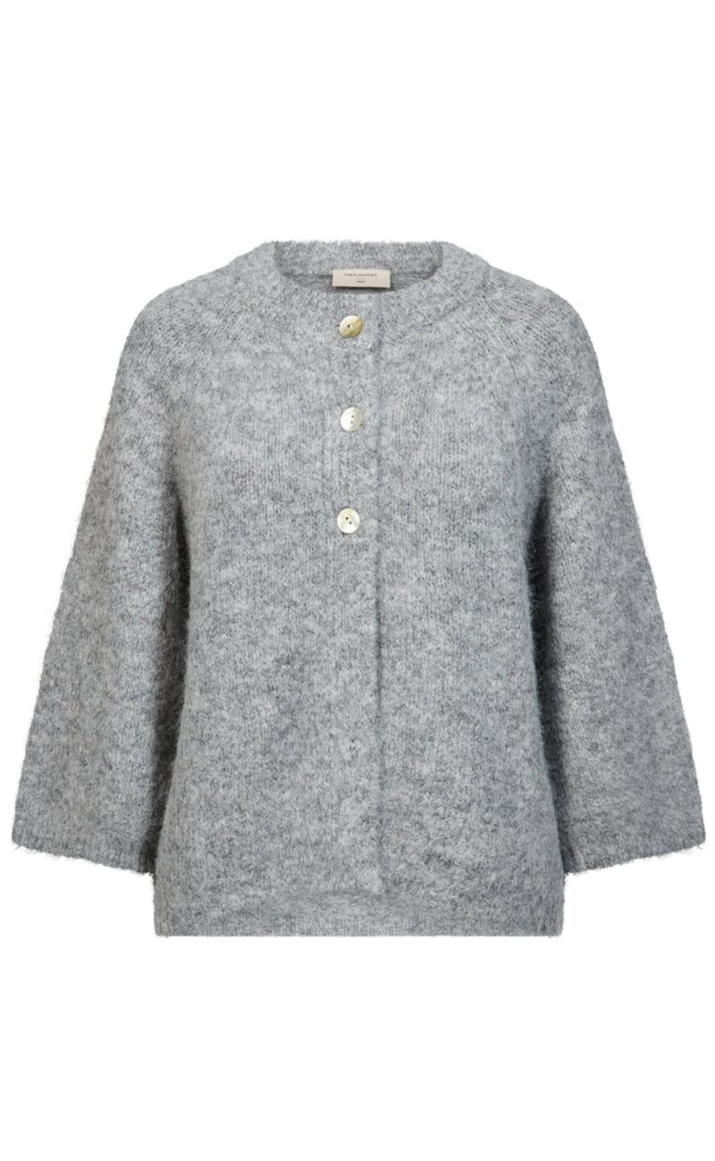 Freequent Cardigan - Grslulu - Med. Grey Melange