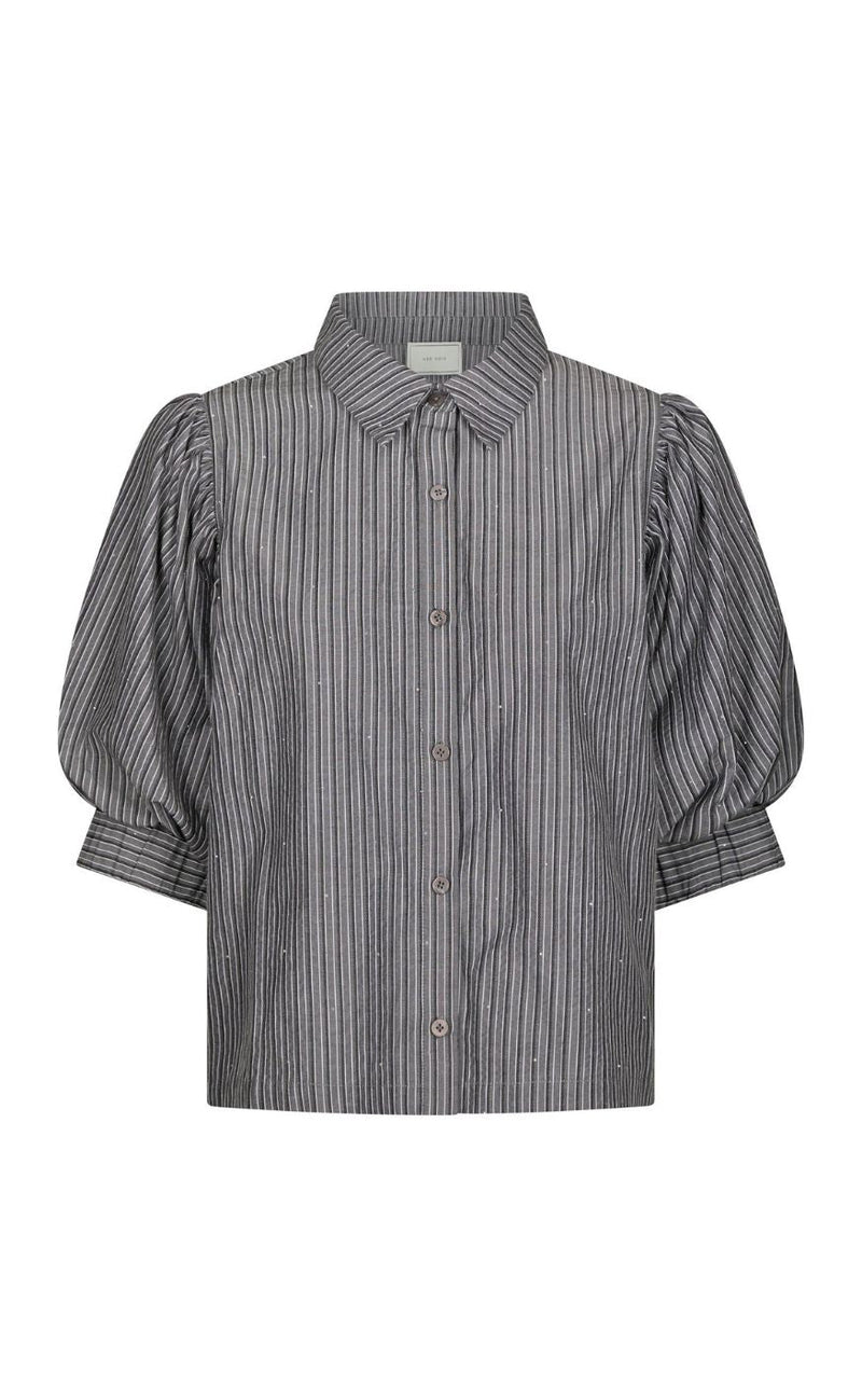 Neo Noir Skjorte - Etta Stripe B - Dark Grey