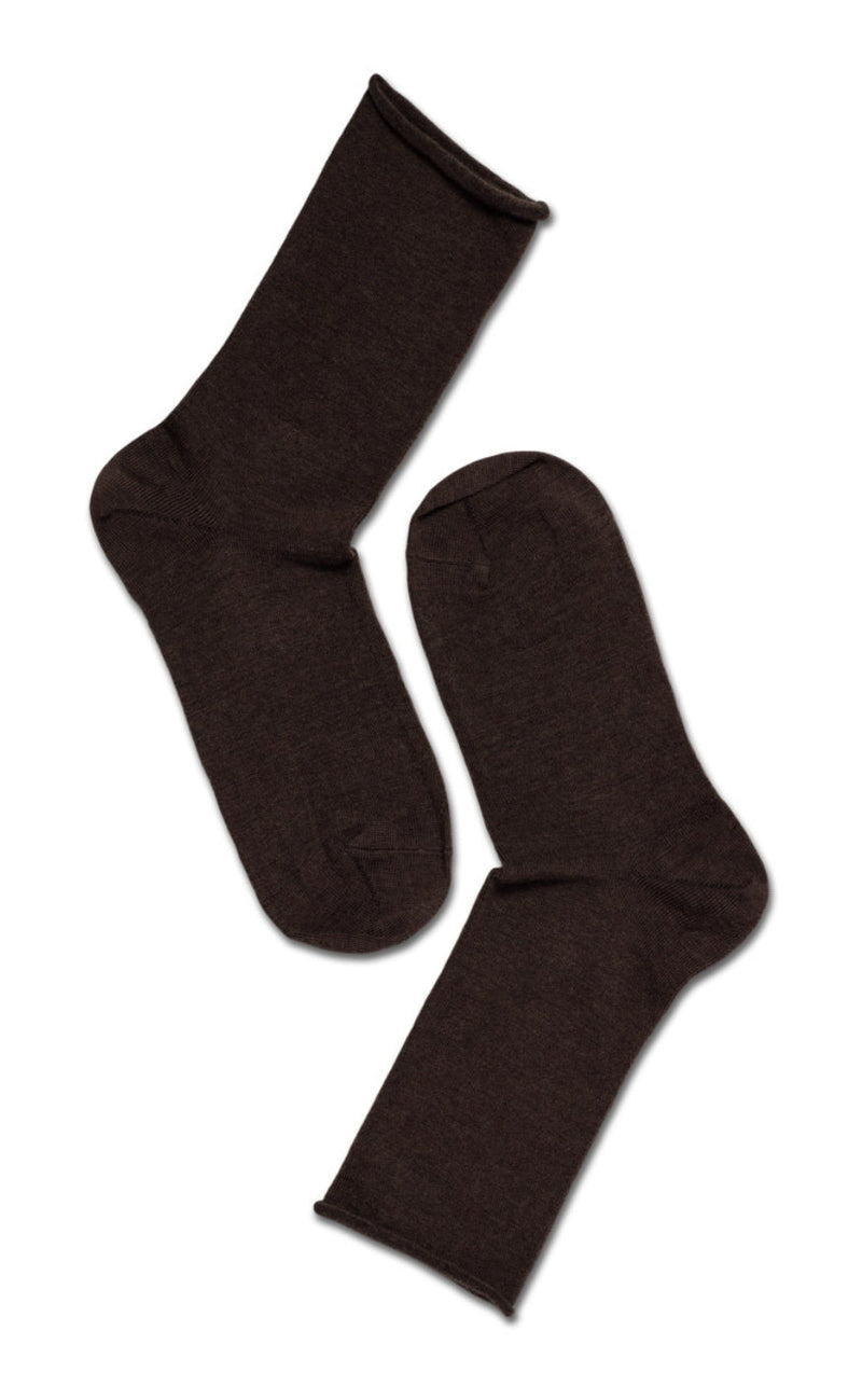 Oroblu Strømper - Note Wool Roll Topp - Dark Brown