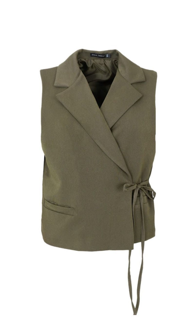 Black Colour Vest - Rena Wrap - Army