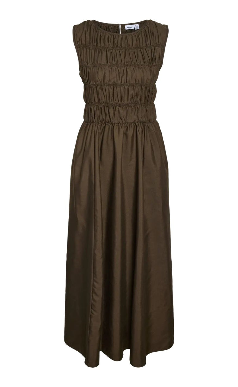 Noisy May Kjole - Fjola Midi - Chocolate Brown