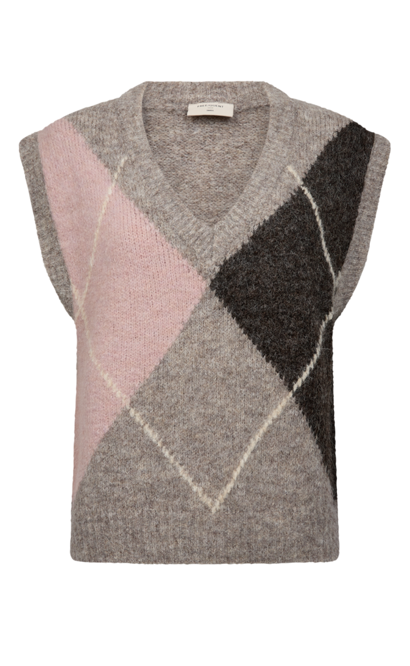 Freequent Vest - Grslulu - Desert Taupe Mel w Pale M Mel.