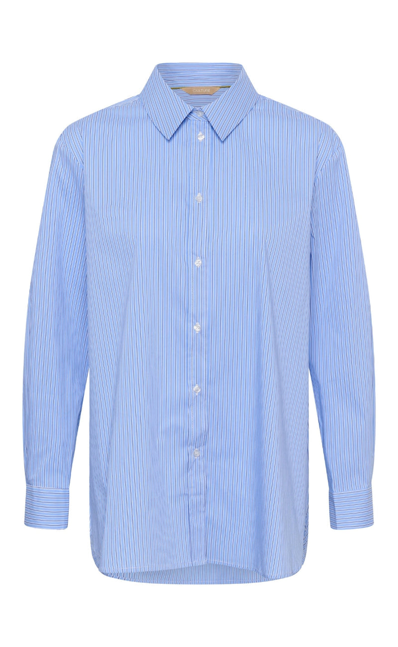 Culture Skjorte - Ebony - Blue Stripe